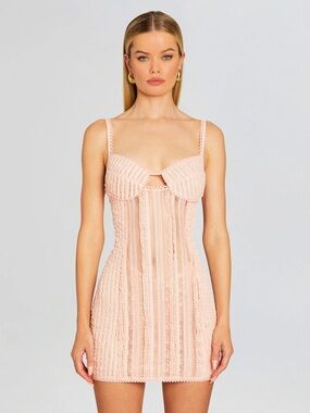 Charo Ruiz Ibizia Pink Lace Dress Lace